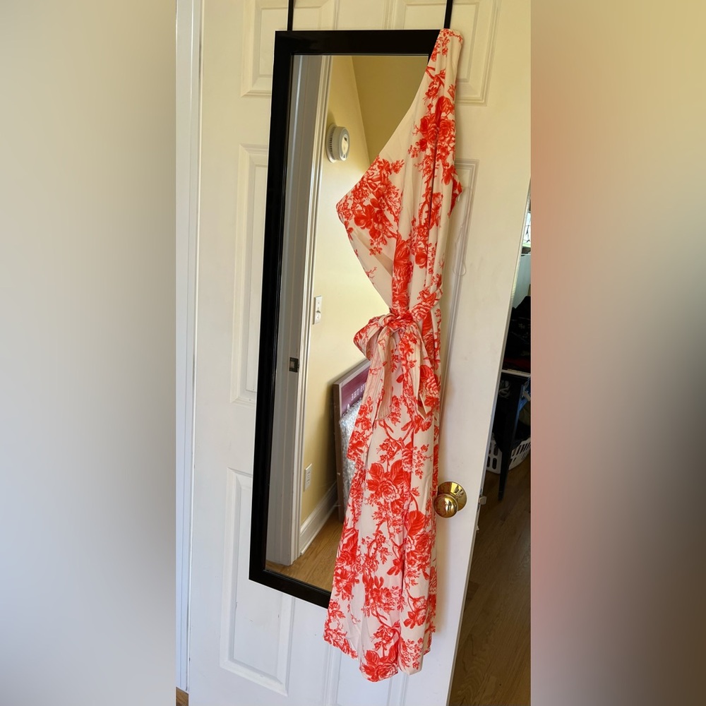 Off shoulder toile print sundress
